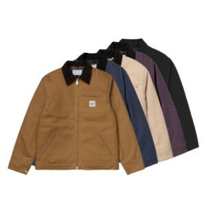 Heavy duty Custom Insulated Work Jacket shown in brown, navy, beige, purple and black