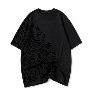 Arabic calligraphy t-shirt in black with oversized fit and front graphic design